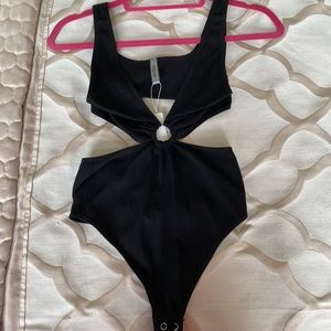 Black Cut Out Bodysuit